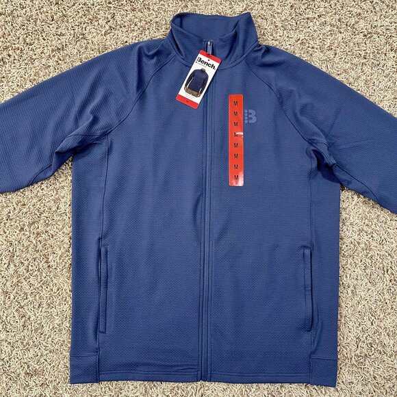 Bench Men’s Moisture Wicking Performance Full Zip Jacket Blue, Size Medium (New) - Picture 3 of 11